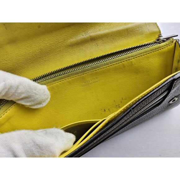 Celine Pebbled Leather Snap Full Size Long Wallet - Picture 15 of 16